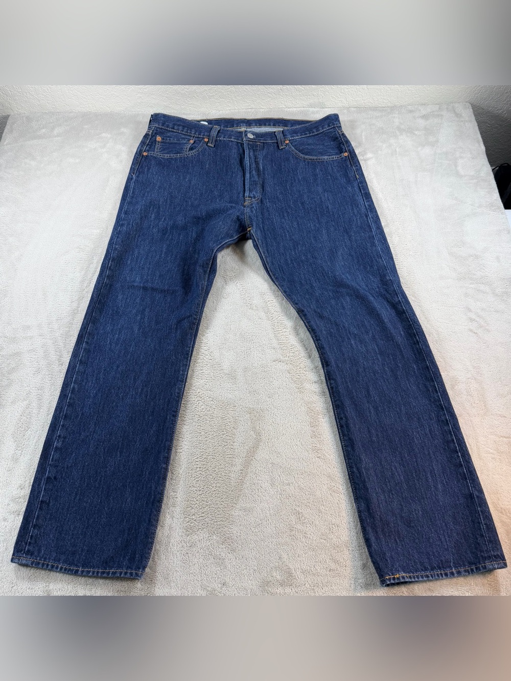 Levi's 501 Original Fit Jeans Mens W38 L32 Blue Cotton Denim Straight Leg Pants